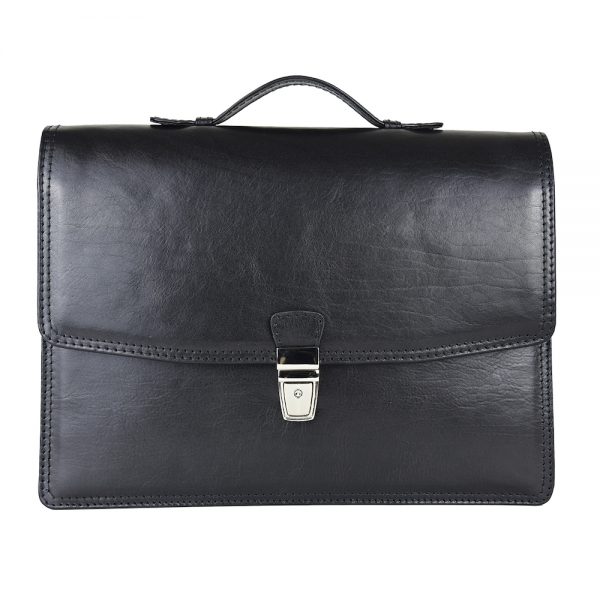 Elegantná kožená aktovka z pravej kože v čiernej farbe č.8170 - Image 7