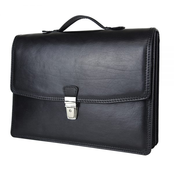 Elegantná kožená aktovka z pravej kože v čiernej farbe č.8170 - Image 4
