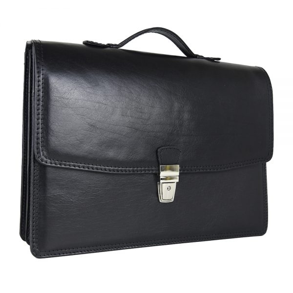 Elegantná kožená aktovka z pravej kože v čiernej farbe č.8170 - Image 3