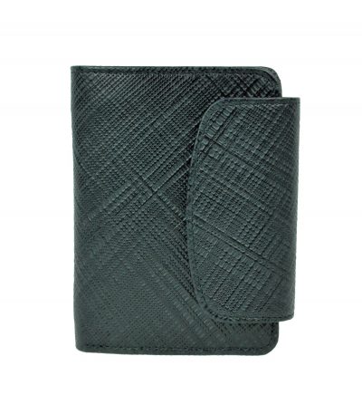 Kožená peňaženka s mriežkovaným dekorom č.8511-1 v čiernej farbe (2)