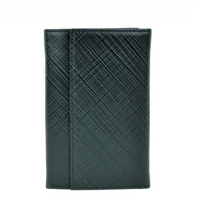 Kožená peňaženka s mriežkovaným dekorom č.8559-1 v čiernej farbe (2)