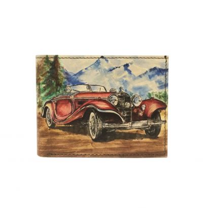 Ručne maľovaná peňaženka 8406 s motívom Veterán Mercedes