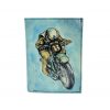 Ručne maľovaná peňaženka 8560 s motívom Motocross, modrá