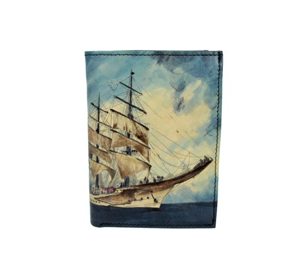 Ručne maľovaná peňaženka 8560 s motívom Pirátskej lode