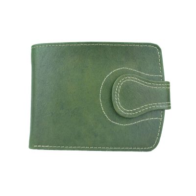 Elegantná kožená peňaženka č.8467 v zelenej farbe, ručne tamponovaná (1)