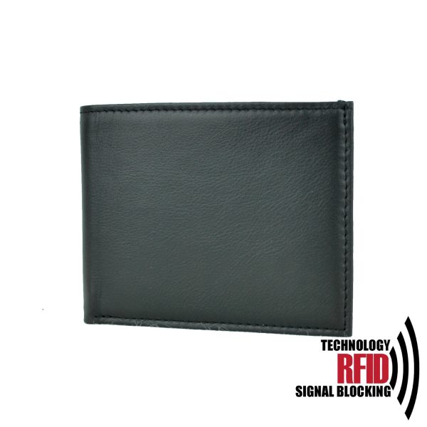 Kožená RFID peňaženka vybavená blokáciou RFID / NFC, čierna farba č.8406 - Image 2