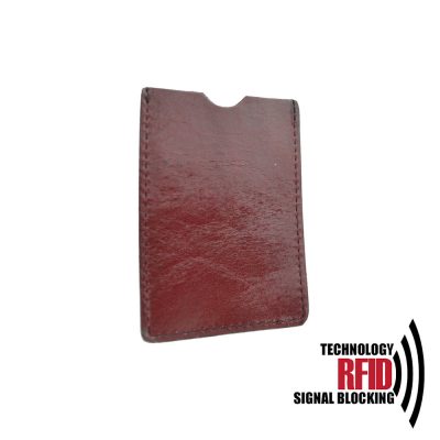 Ochranné kožené púzdro na debetné a kreditné karty, bordová farba (1)