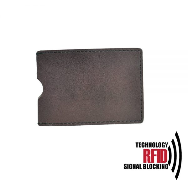 Ochranné kožené púzdro na debetné a kreditné karty, tmavo hnedá farba (1)