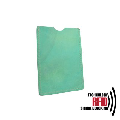 Ochranné kožené púzdro na debetné a kreditné karty, tyrkysová farba (1)