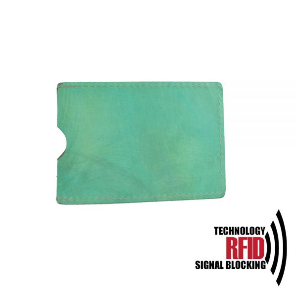Ochranné kožené púzdro na debetné a kreditné karty, tyrkysová farba (2)