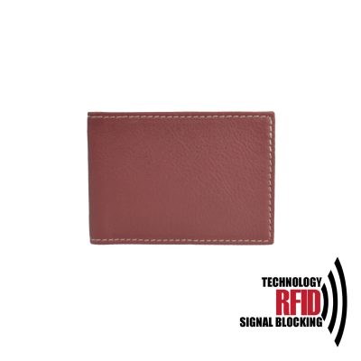 Ochranné kožené púzdro na debetné a kreditné karty v červenej farbe (1)