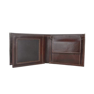 Elegantná peňaženka z pravej kože č.8407 v tmavo hnedej farbe