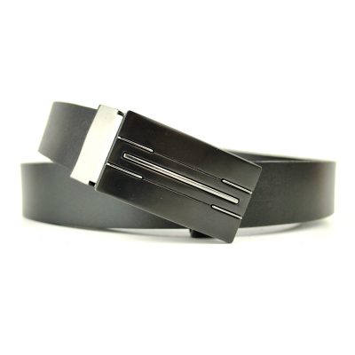 Kožený manažérsky opasok Blackstar v čiernej farbe, 2.5 cm-