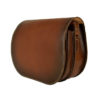 Hnedá kožená kabelka, ručne tieňovaná, uzatváranie - skrytý magnet