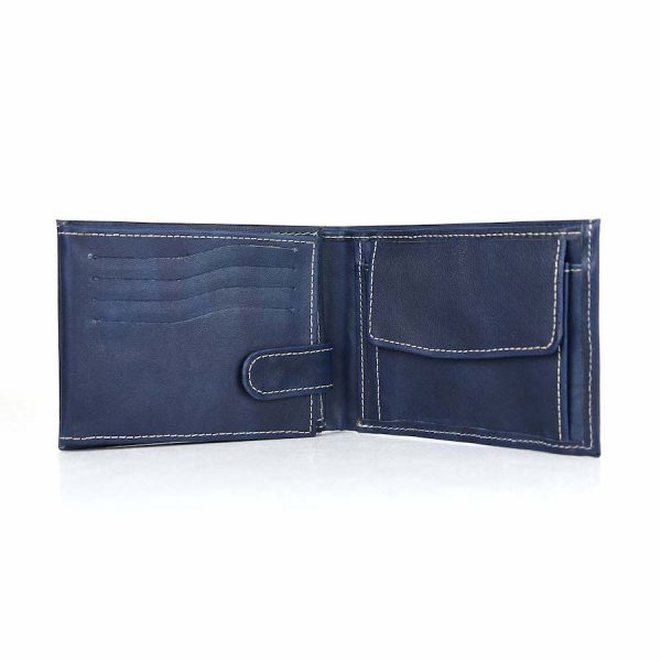 Kožená peňaženka č.8552 ručne tieňovaná v modrej farbe