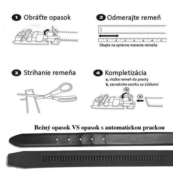 Kožený opasok s automatickou prackou BLACK KNITT - Image 7