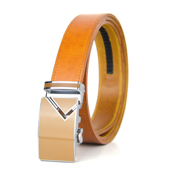 Kožený opasok s automatickou prackou BEIGE TOP - Image 5