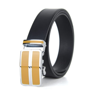 Kožený opasok s automatickou prackou BEIGE DOUBLE