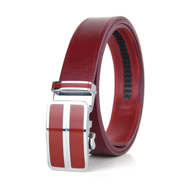 Kožený opasok s automatickou prackou RED DOUBLE - Image 3