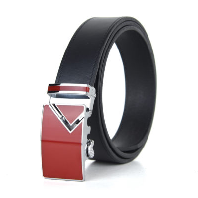 Kožený opasok s automatickou prackou RED TOP