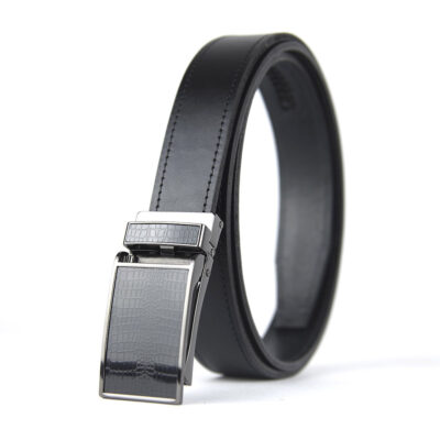 Opasok z pravej kože s automatickou prackou BLACK CROCO