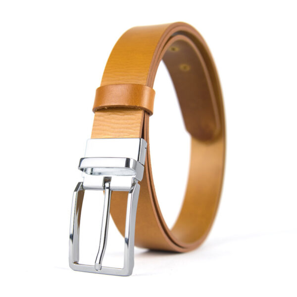 Kožený opasok MODERN SILVER, šírka 3.3cm, Ručná výroba na Slovensku - Image 3