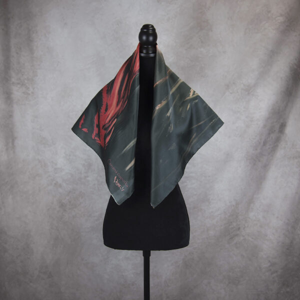 Hodvábna šatka ČERVENÁ ČIAPOČKA, 90 x 90cm, Made in SLOVAKIA - Image 5