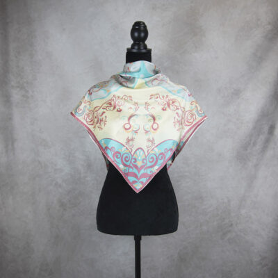 Hodvábna šatka ORNAMENT VZOR_7, 90 x 90cm, Made in SLOVAKIA