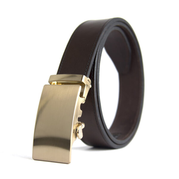 Opasok z pravej kože s automatickou prackou BRUSHED GOLD - Image 2