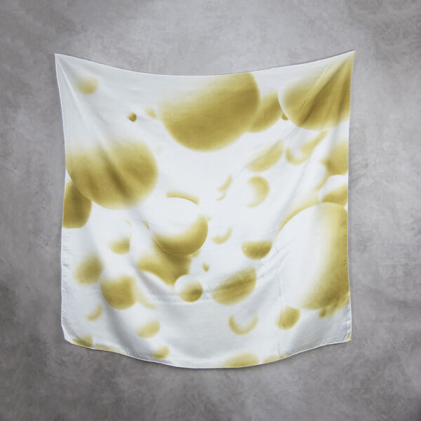 Hodvábna šatka KHAKI KRUH, 85 x 85cm, Vyrobená na Slovensku - Image 2