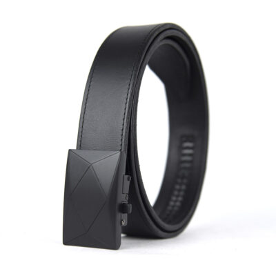 Kožený opasok s automatickou prackou BLACK POLYGON