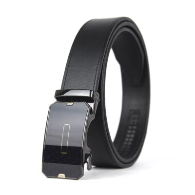 Kožený opasok s automatickou prackou BLACK GLASS