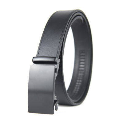 Opasok z pravej kože s automatickou prackou CLEAR BLACK