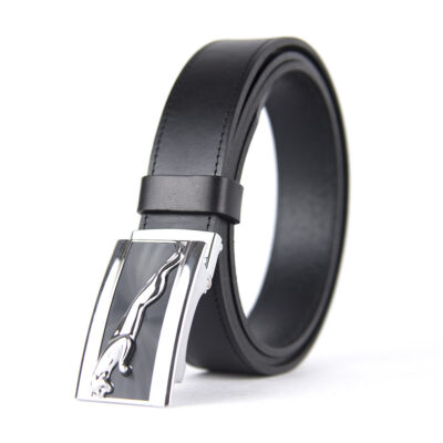 Opasok z pravej kože s brzdovou prackou, šírka 3.5cm - SILVER JAGUAR