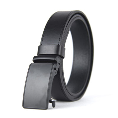 Opasok z pravej kože s brzdovou prackou, šírka 3.5cm - BLACKY