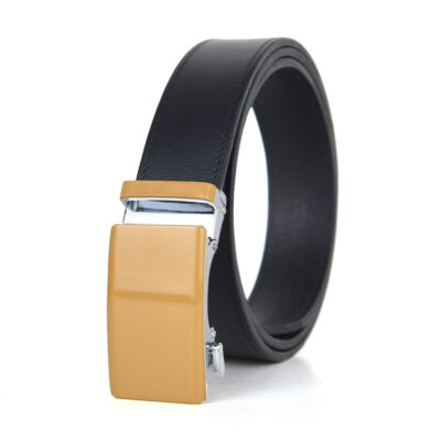 Opasok z pravej kože s automatickou prackou BEIGE