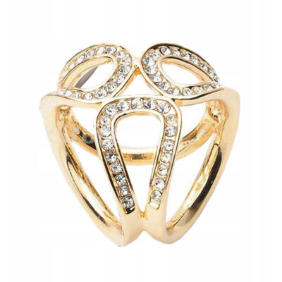 Ozdoba na šatku a šál v zlatej farbe so sklíčkami