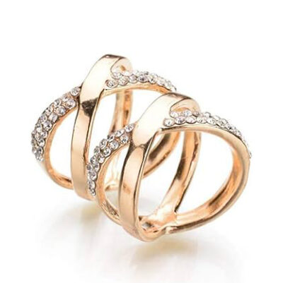 Rúrková ozdoba na šatku a šál v zlatej farbe zdobená sklíčkami