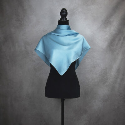 Hodvábna šatka ZELENO MODRÁ 90 x 90cm, Ručná výroba na Slovensku