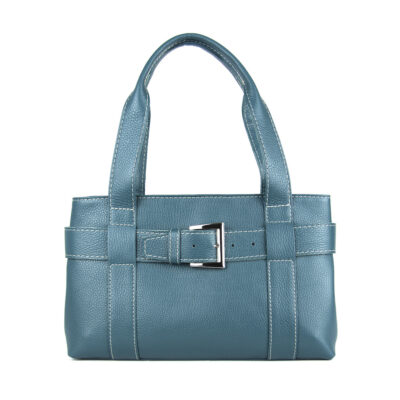 Dámska kožená kabelka v petrolejovej farbe