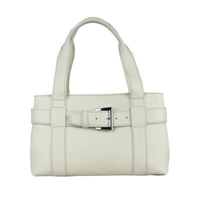 Dámska kožená kabelka v krémovej farbe