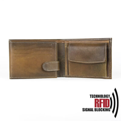 Ochranná kožená peňaženka v Antique farbe č.8552, ručne tieňovaná