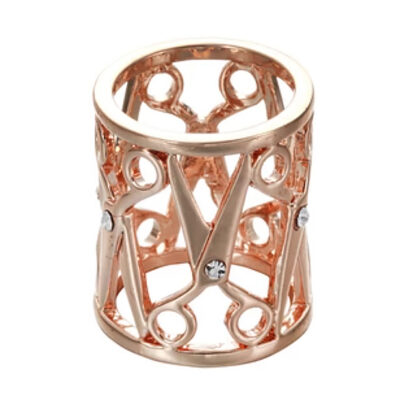 Rúrková ozdoba na šatku a šál Scissors v zlatej farbe