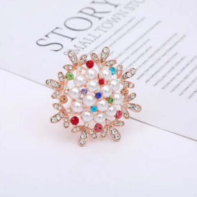 Nádherná brošňa na šatku a šál v tvare kvetiny