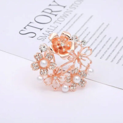 Nádherná brošňa na šatku a šál v podobe kvetín