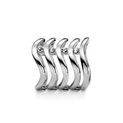 Spona na šatku v striebornej farbe - Vlnitý drahokam