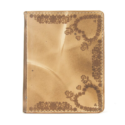Handmade kožený zápisník – gravírovaný motív Folk 2