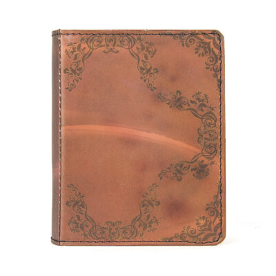 Handmade kožený zápisník – gravírovaný motív Ornament