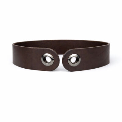 Kožený úzky opasok viazaný šatkou – Tmavo hnedý, Výroba na Slovensku