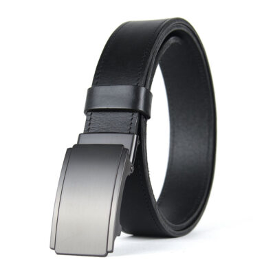 Opasok z pravej kože s brzdovou prackou, šírka 3.5cm - MIDNIGHT